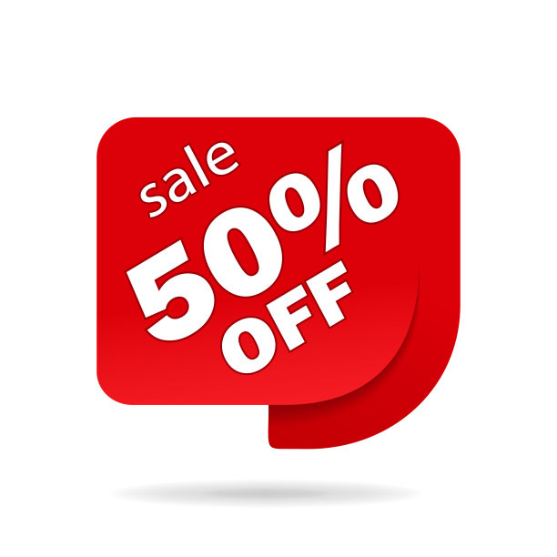 特价标签销售。红色折扣促销贴纸。图标标签零售。向量图片下载