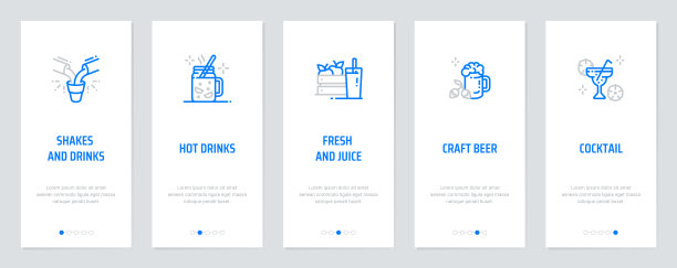 奶昔，热饮，新鲜，精酿啤酒，鸡尾酒垂直卡与强烈的隐喻。图片下载