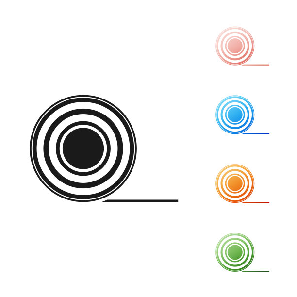 黑色苏格兰图标孤立在白色背景。用于工作和修理的一卷胶带。粘性包装胶带。办公工具之类的。设置图标丰富多彩。矢量图图片下载