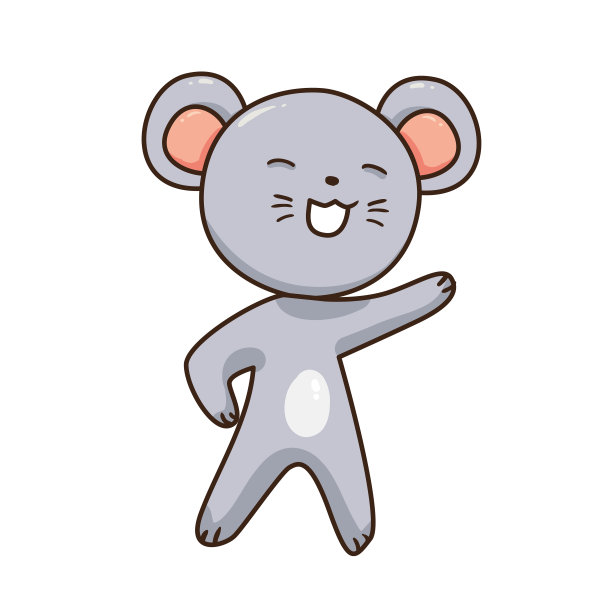 矢量插图的卡通老鼠人物孤立在白色背景。图片下载