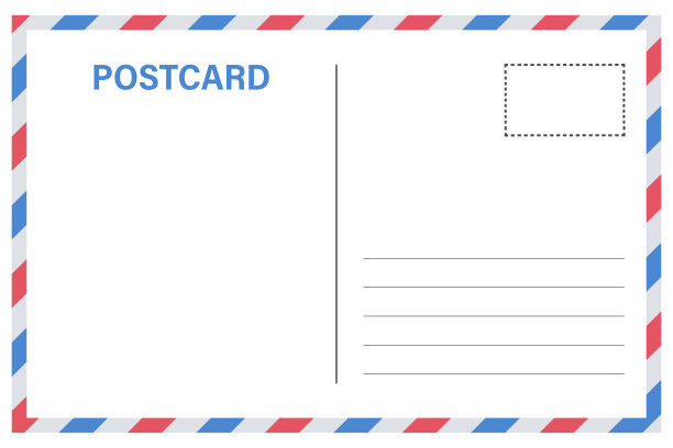 矢量明信片与白纸纹理。图片下载