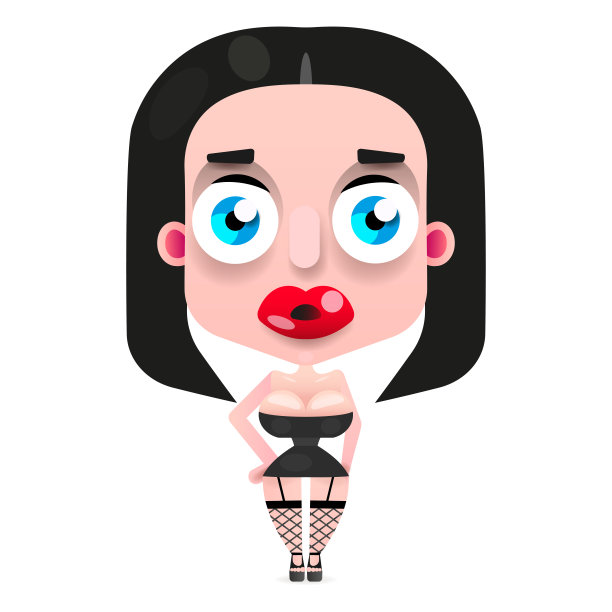 迷人的女孩。时尚的模型。在白色背景上。向量图片下载