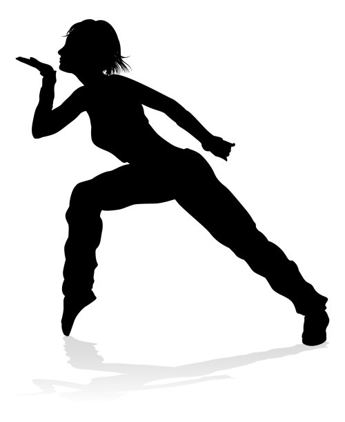 街舞舞者剪影图片下载