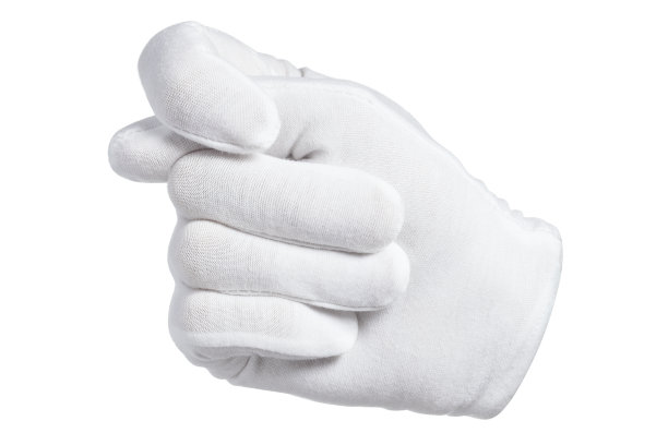 无花果标志在白色的手套上图片下载