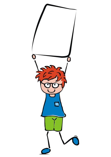 拿着横幅和eps的男孩。图片下载