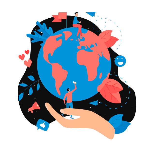 日地球矢量平面插图。理念拯救地球和环境图片下载