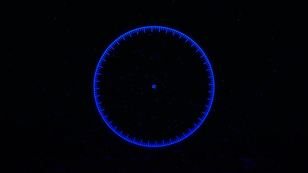 HUD未来的旋转圆十字准线元素形状目标监视器用户通信界面概念。图片下载