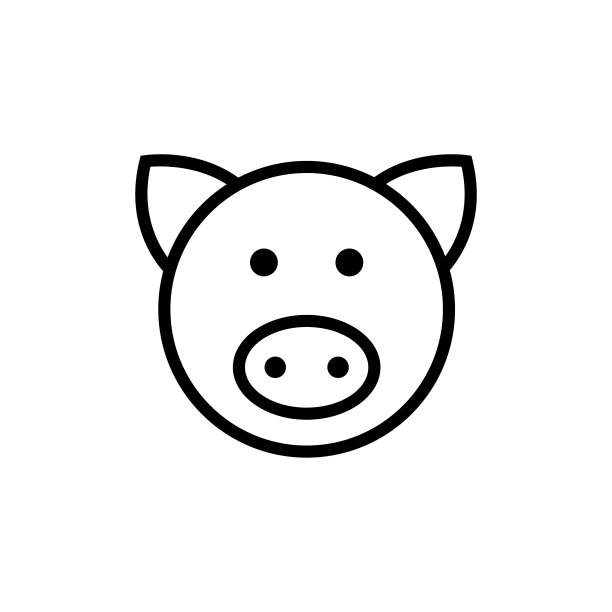 猪矢量图标。标志和符号的网站，网页设计，移动应用在白色背景图片下载