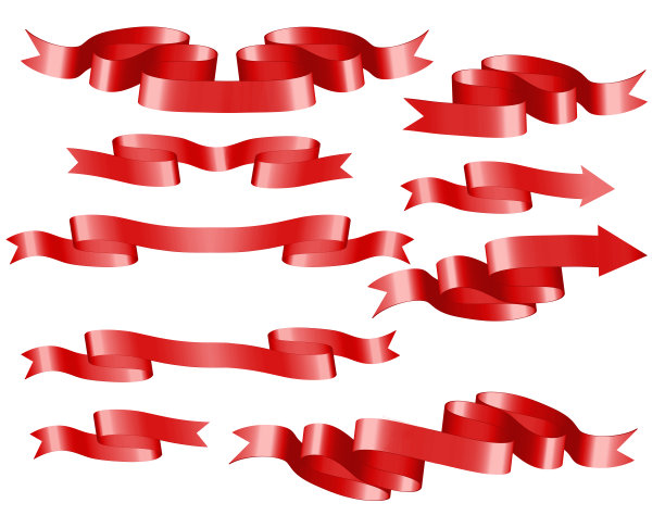设计和装饰用的红丝带图片下载