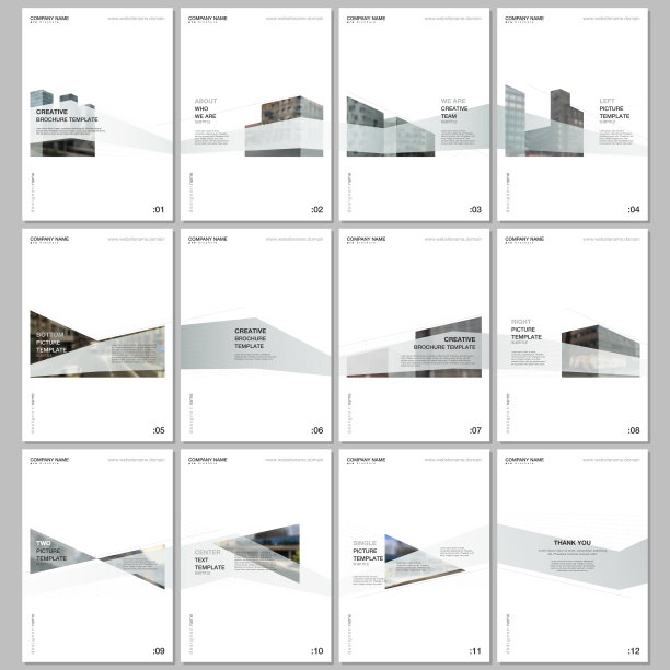 创意手册模板与建筑设计。抽象的现代建筑背景。封面设计模板的传单，传单，小册子，报告，演示，广告，杂志。图片下载