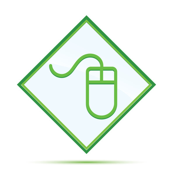 鼠标图标现代抽象绿色钻石按钮图片下载