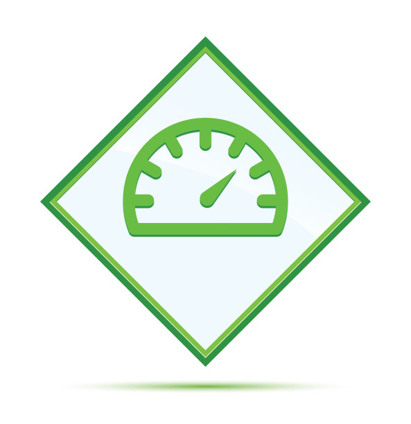 速度计压力表图标现代抽象绿色钻石按钮图片下载