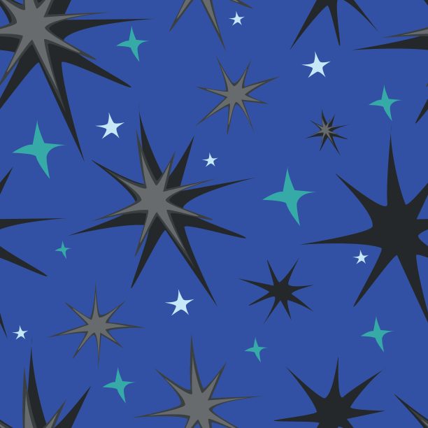 蓝色背景上星星般的无缝图案图片下载