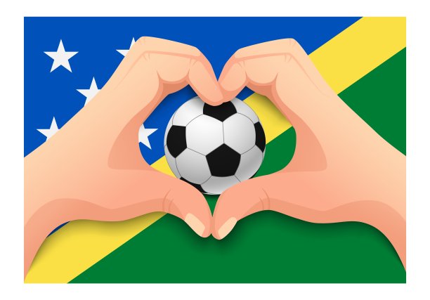 所罗门群岛足球和手心形图片下载