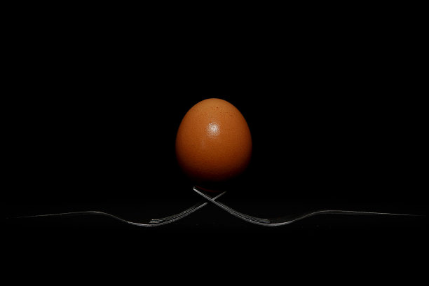 叉上低调的鸡蛋图片下载