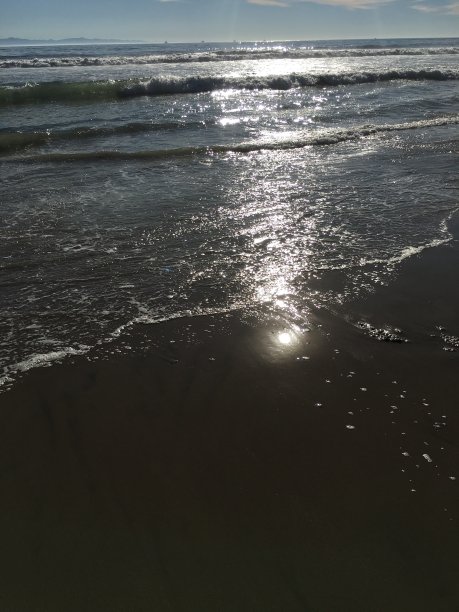 阳光照在海浪上图片下载