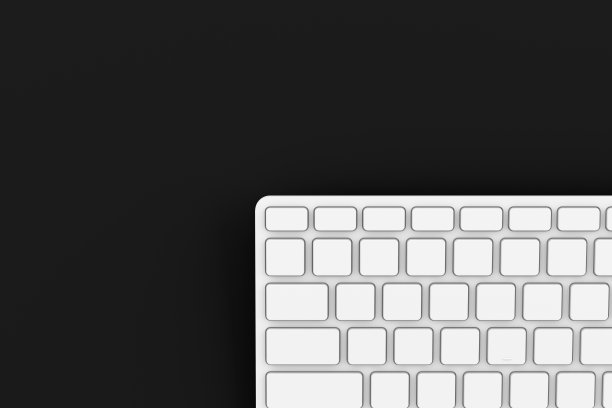 PC键盘，简约概念，黑色背景图片下载