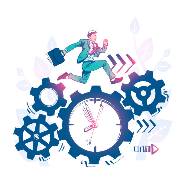 绘制草图时间管理、控制。矢量插图卡通设计。图片下载