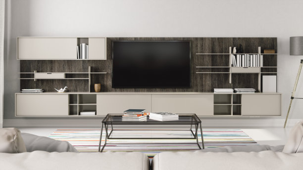 带电视架的现代客厅图片下载