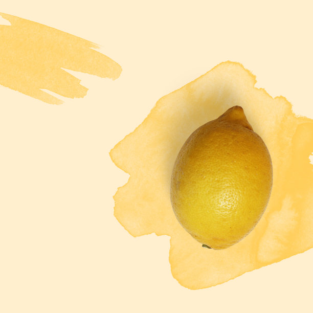 柔和的背景上有柠檬黄图片下载