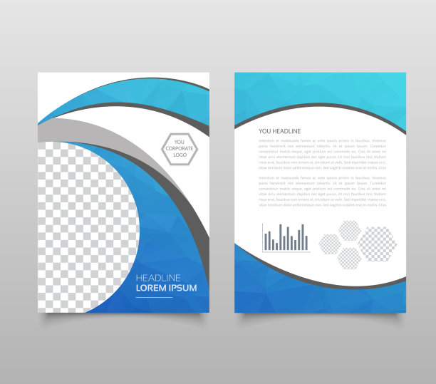 海报传单小册子小册子封面设计布局空间的照片背景与多边形风格，矢量插图模板A4大小。图片下载