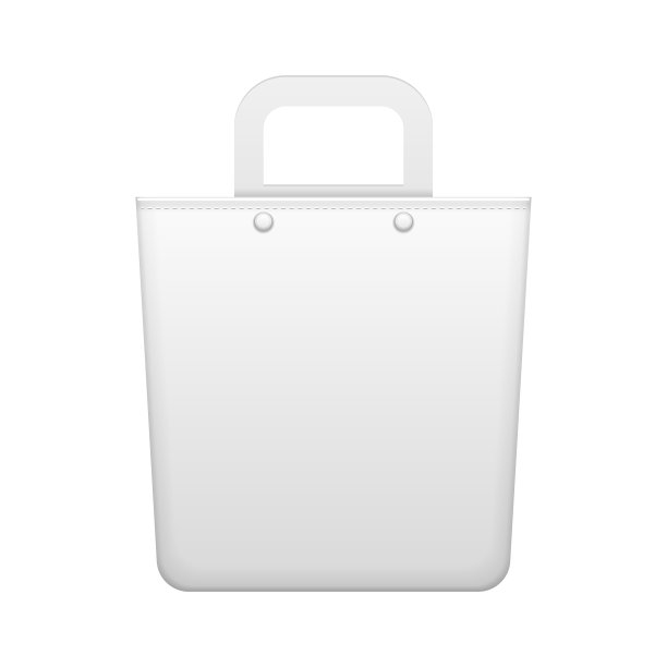 大手提袋织物或塑料环保手提包。包白色灰度。插图孤立的白色背景。模拟模板为您的设计做好准备。向量EPS10图片下载
