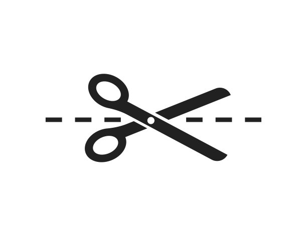 剪刀图标，裁剪线标志图片下载