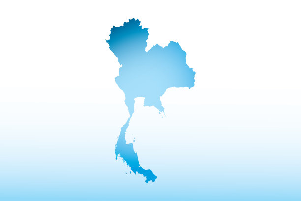 蓝色泰国地图冰与黑暗和光效果矢量在光背景插图图片下载