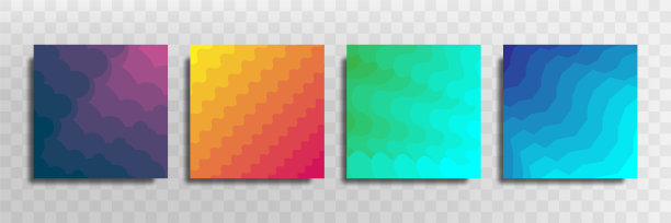 该集合包括抽象背景图像，以方形和明亮颜色的形式渐变。图片下载