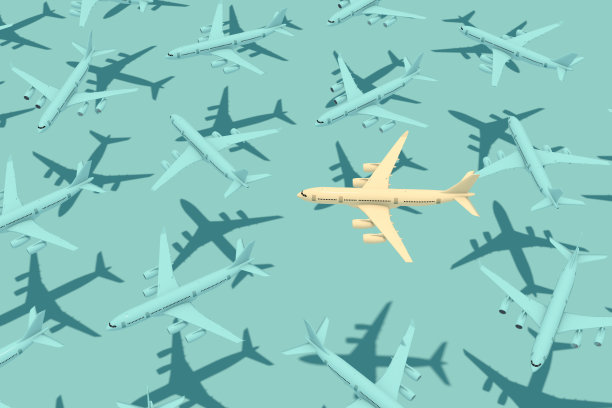 飞机与阳光，最小的夏天，旅游概念图片下载