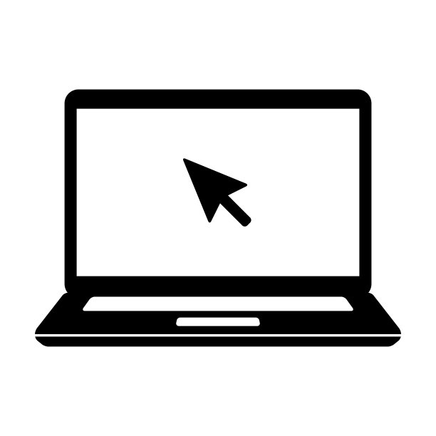 笔记本电脑点击光标黑白图标说明素材图片下载