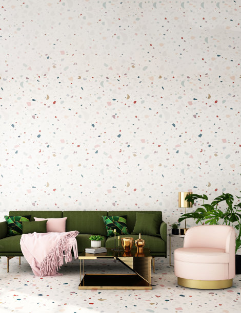 现代概念设计/ 3d插画、3d渲染的生活区或接待室内设计图片下载