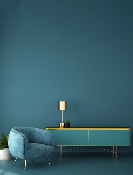 现代概念设计/ 3d插画、3d渲染的生活区或接待室内设计图片下载