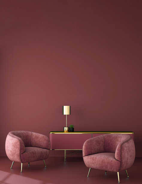 现代概念设计/ 3d插画、3d渲染的生活区或接待室内设计图片下载