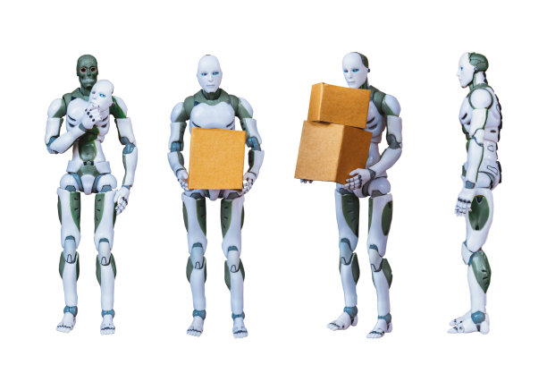 机器人过程自动化在白色背景上的智能机器人技术图片下载