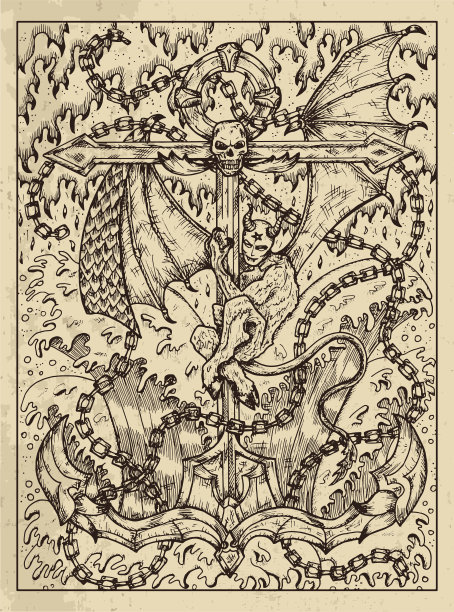 锚先生。莱诺蒙神谕塔罗牌的神秘概念。图片下载