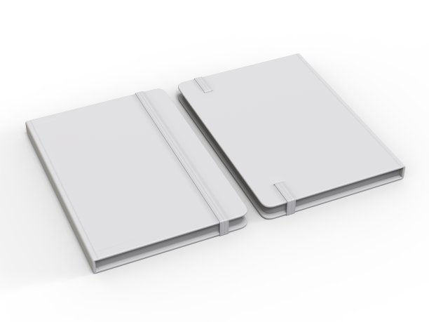 空白笔记本与松紧带关闭品牌和模拟，3d渲染插图。图片下载