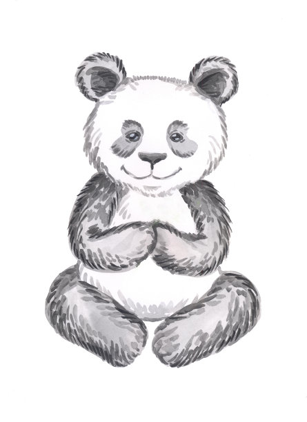 熊猫宝宝儿童插画水彩画插画图片下载