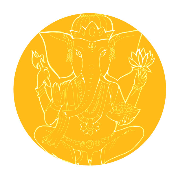 印度神伽尼萨·查图提的线条图图片下载