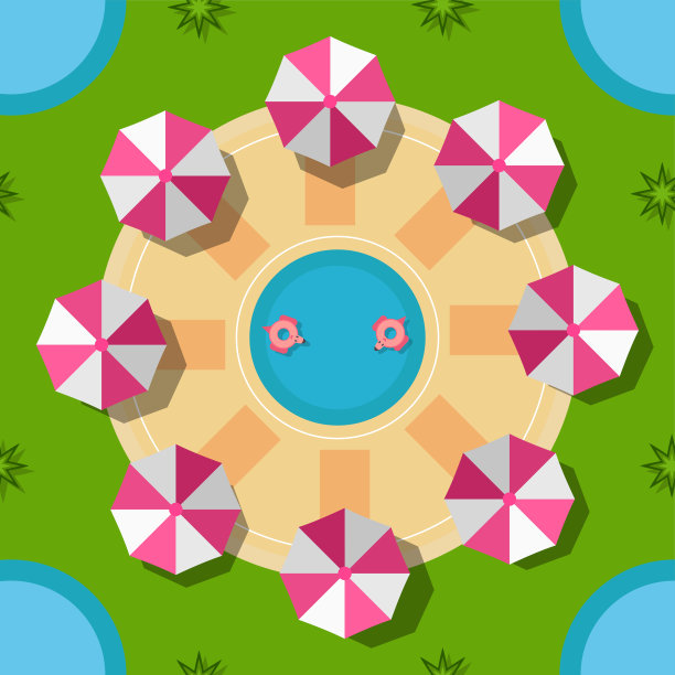 夏季图案设计。矢量插图是在平面风格的礼物包装纸，纹理，儿童书封面。前视图。图片下载