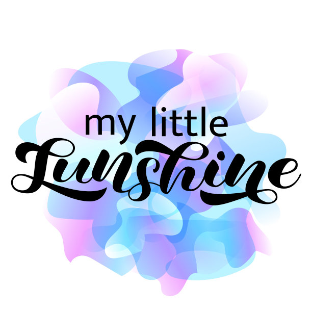 我的小阳光刷字。卡片矢量插图图片下载