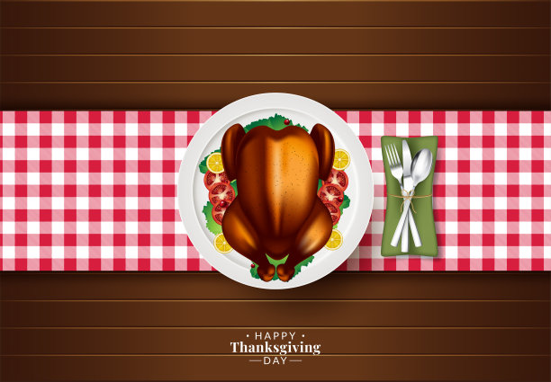 感恩节横幅背景。庆祝卡的报价。矢量插图。秋季的题词图片下载