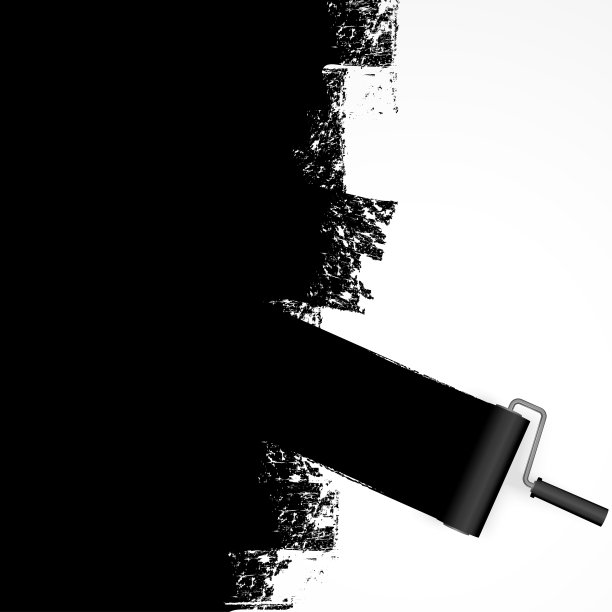 油漆滚筒概念与标记图片下载