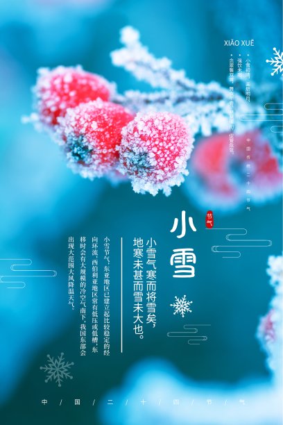 中国风小雪二十四节气传统海报图片下载
