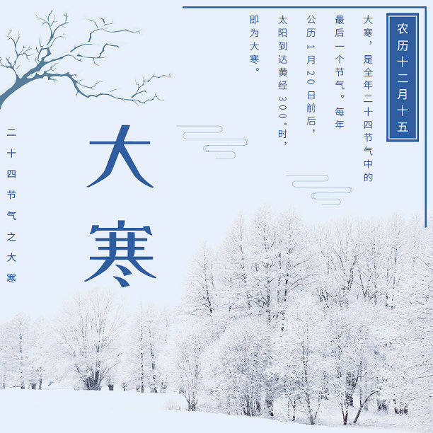 简约风大寒节气主图图片下载
