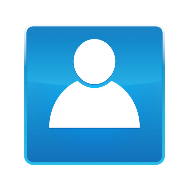 人图标亮蓝色方形按钮图片下载