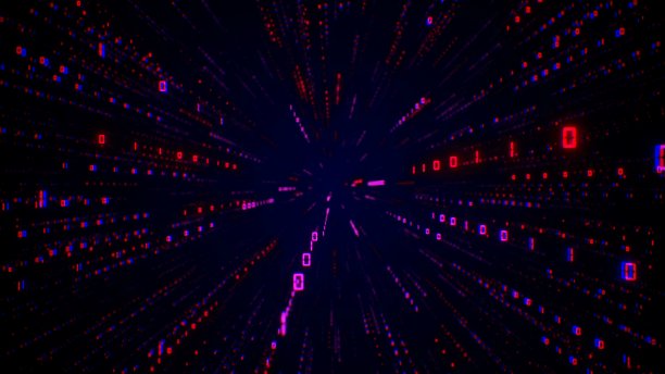 数字未来数据隧道3D插图。网络空间中的二进制数图片下载