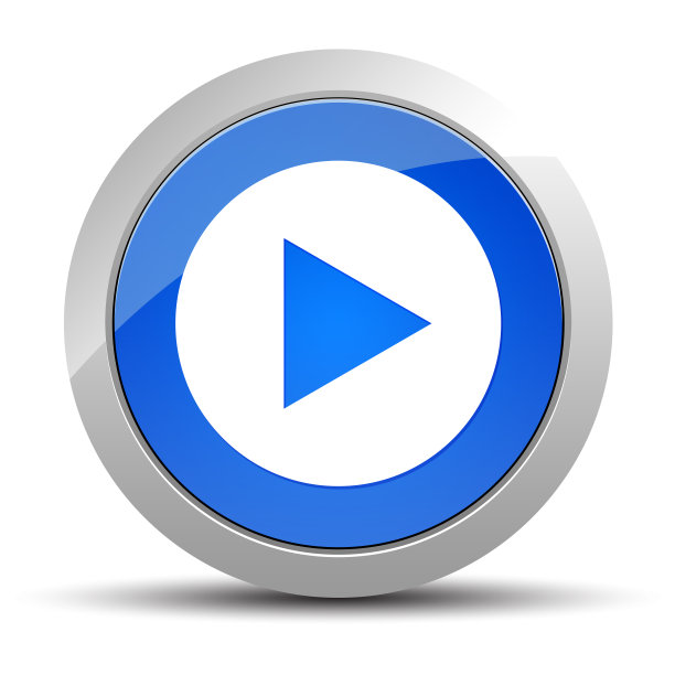 播放图标蓝色圆形按钮插图图片下载