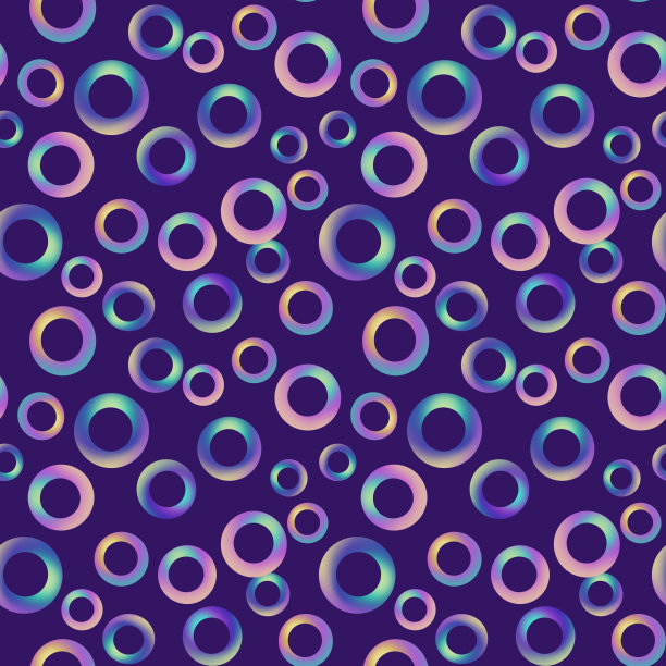 无缝图案不同大小的彩色圆圈在紫罗兰的背景。图片下载