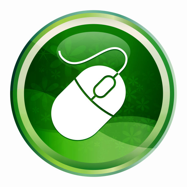 鼠标图标自然绿色圆形按钮图片下载